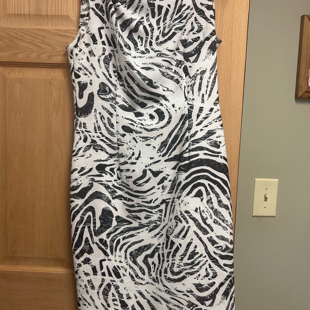 H&M Black and White Halter Sheath Dress